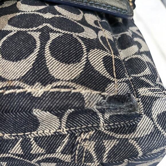 Y2K Coach 12572 Signature Denim Bleecker Flap Bag & Matching Large Wallet - Picture 12 of 16